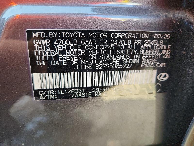 Aukcja sprzedaży 2025 Lexus Is 350, vin: JTHBZ1B27S5085927, numer aukcji: 60482016