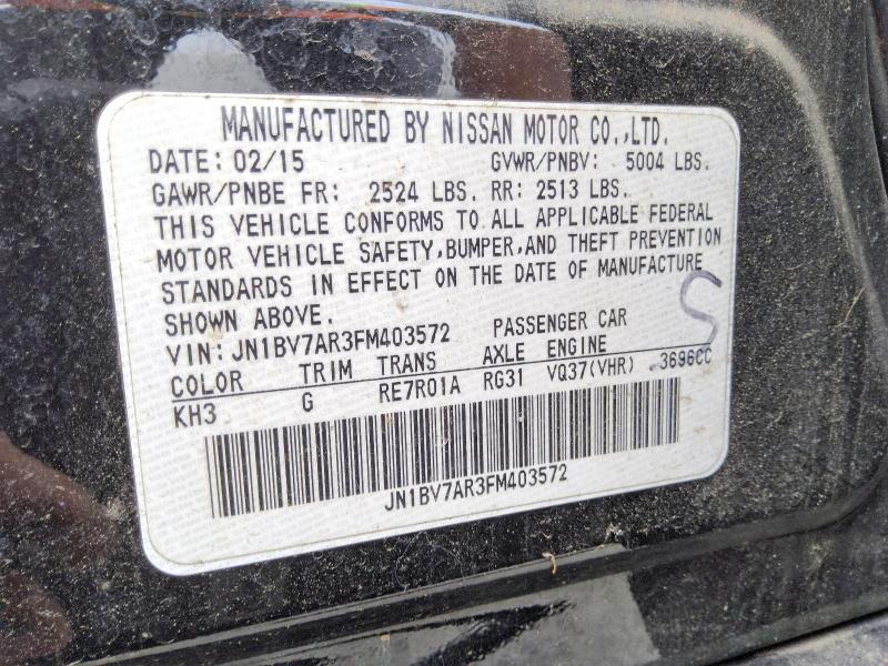 Продаж на аукціоні авто 2015 Infiniti Q50, vin: JN1BV7AR3FM403572, номер лоту: 61617366