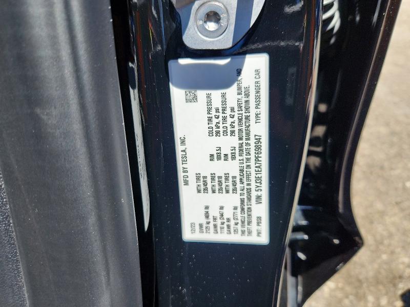 Продажа на аукционе авто 2023 Tesla Model 3, vin: 5YJ3E1EA7PF698947, номер лота: 60021916