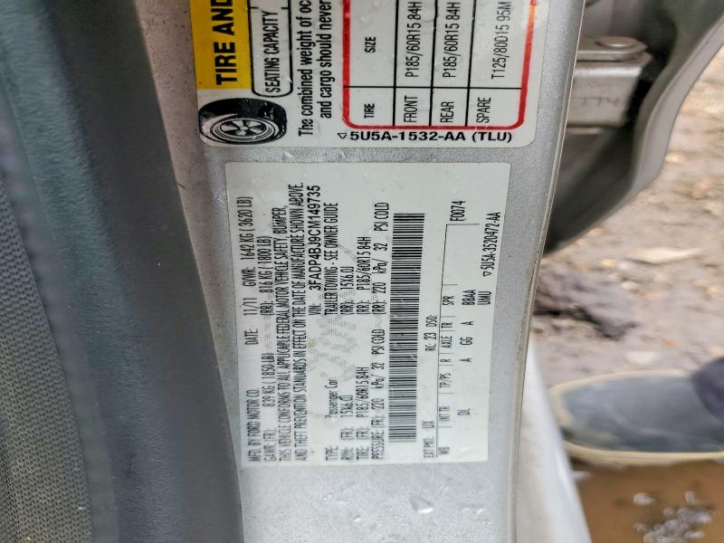 2012 Ford Fiesta მანქანა იყიდება აუქციონზე, vin: 3FADP4BJ9CM149735, აუქციონის ნომერი: 60771046