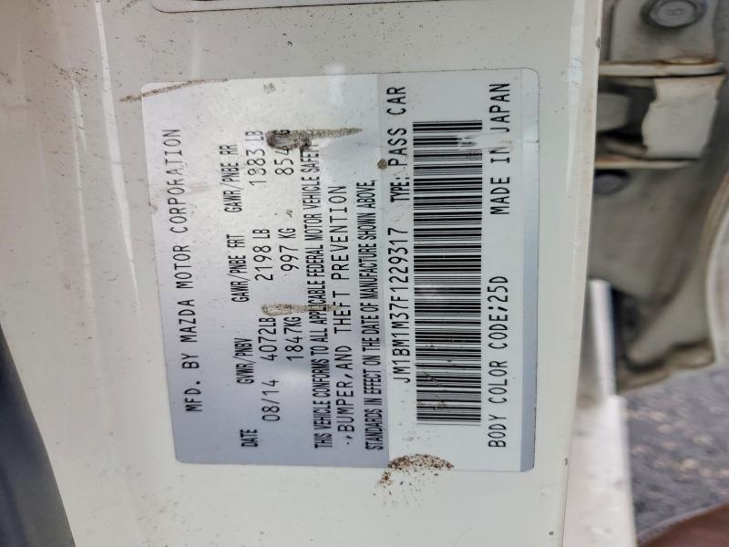 60747336 :رقم المزاد ، JM1BM1M37F1229317 vin ، 2015 Mazda 3 مزاد بيع
