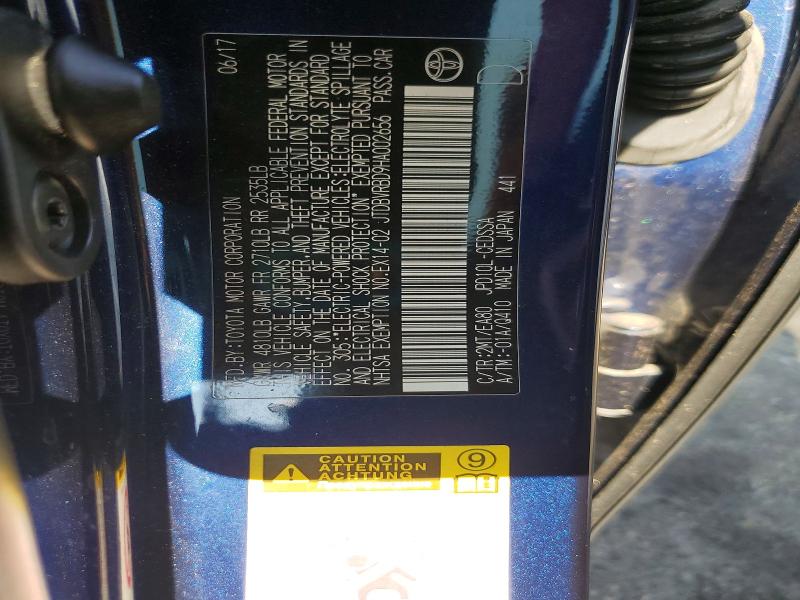 Продаж на аукціоні авто 2017 Toyota Mirai, vin: JTDBVRBD9HA002656, номер лоту: 63567926