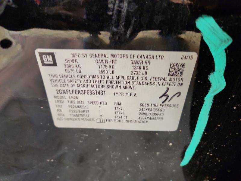 Продажа на аукционе авто 2015 Chevrolet Equinox, vin: 2GNFLFEK3F6337431, номер лота: 58362236