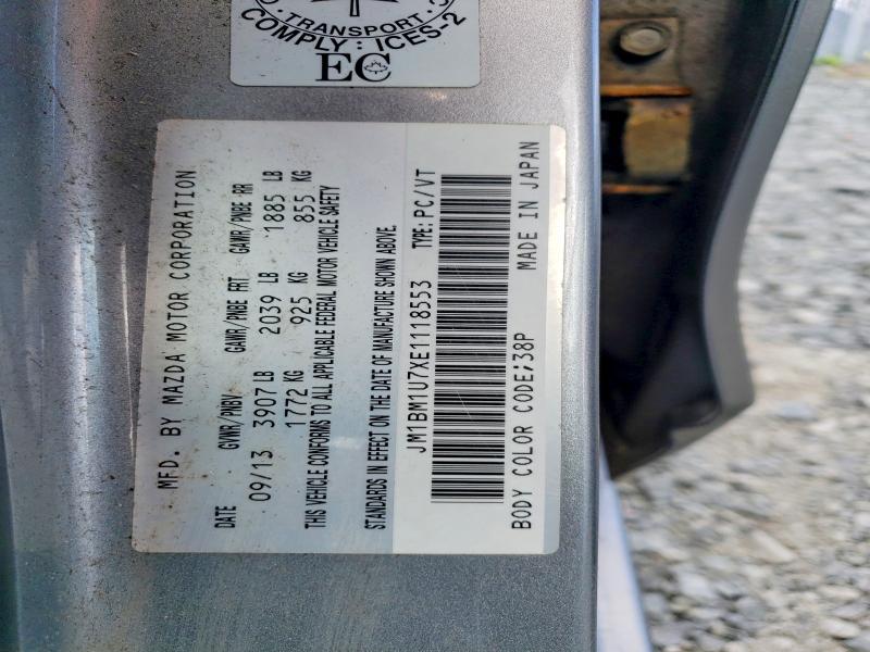 62662526 :رقم المزاد ، JM1BM1U7XE1118553 vin ، 2014 Mazda 3 مزاد بيع
