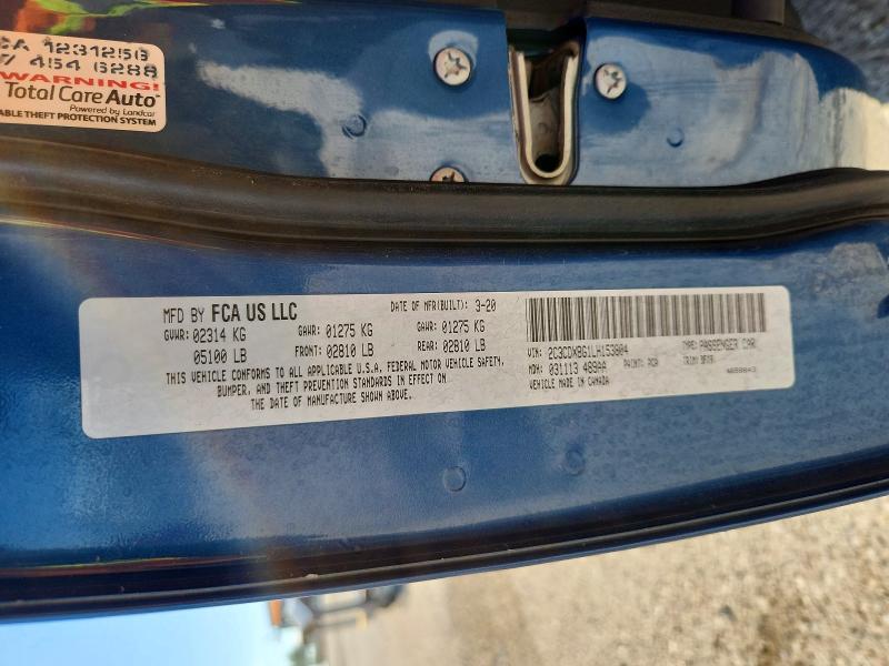 Auction sale of the 2020 Dodge Charger, vin: 2C3CDXBG1LH153804, lot number: 60942166