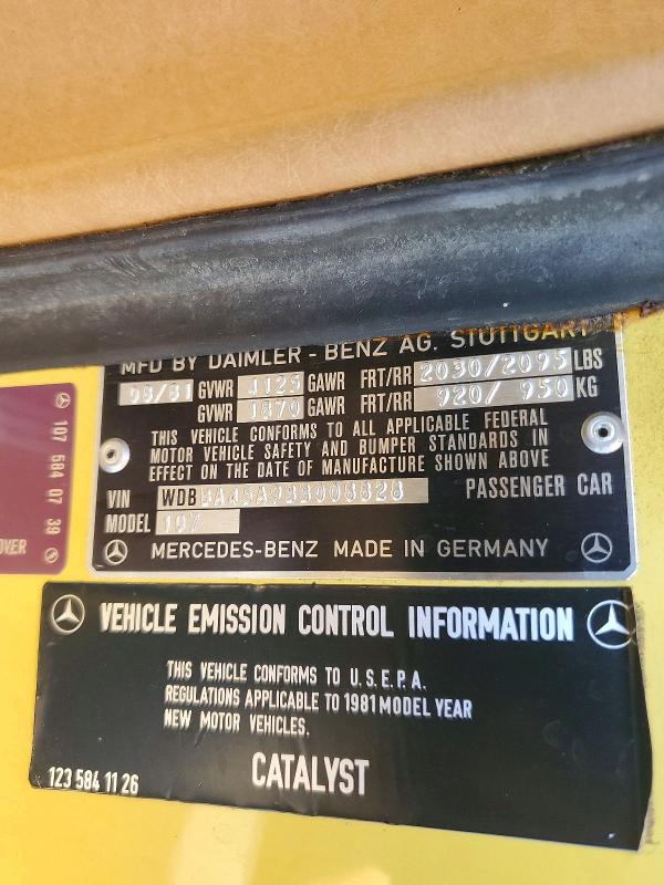 Продаж на аукціоні авто 1981 Mercedes-benz 380, vin: WDBBA45A9BB008828, номер лоту: 62921706