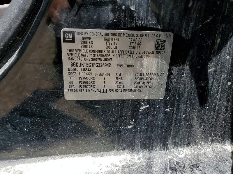 Продажа на аукционе авто 2015 Chevrolet Silverado, vin: 3GCUKTEC1FG226942, номер лота: 59595706