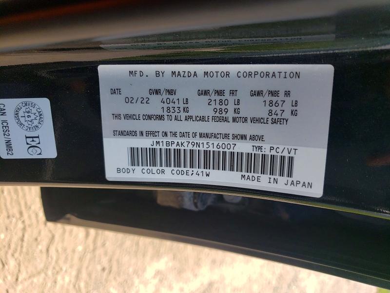 Aukcja sprzedaży 2022 Mazda 3, vin: JM1BPAK79N1516007, numer aukcji: 63524866