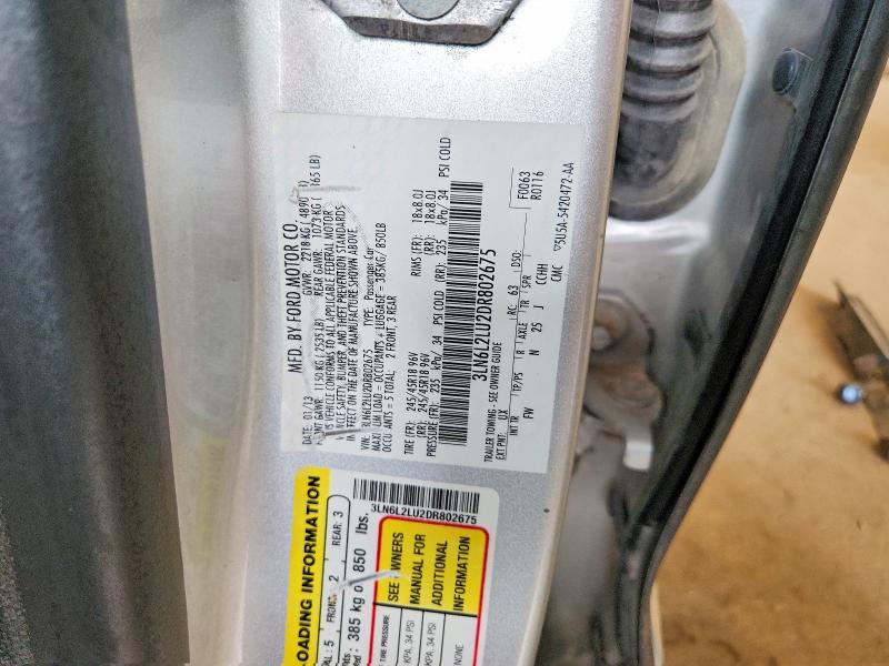 62418426 :رقم المزاد ، 3LN6L2LU2DR802675 vin ، 2013 Lincoln Mkz مزاد بيع