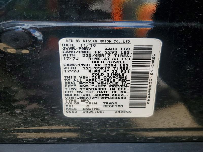 Продажа на аукционе авто 2017 Nissan Rogue, vin: JN8AT2MT9HW384949, номер лота: 59666476