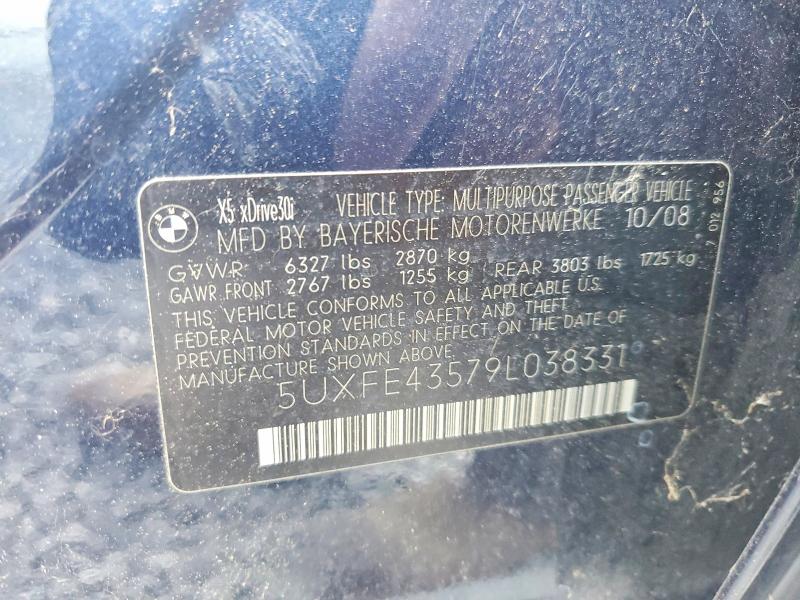 Продаж на аукціоні авто 2009 Bmw X5, vin: 5UXFE43579L038331, номер лоту: 63326496