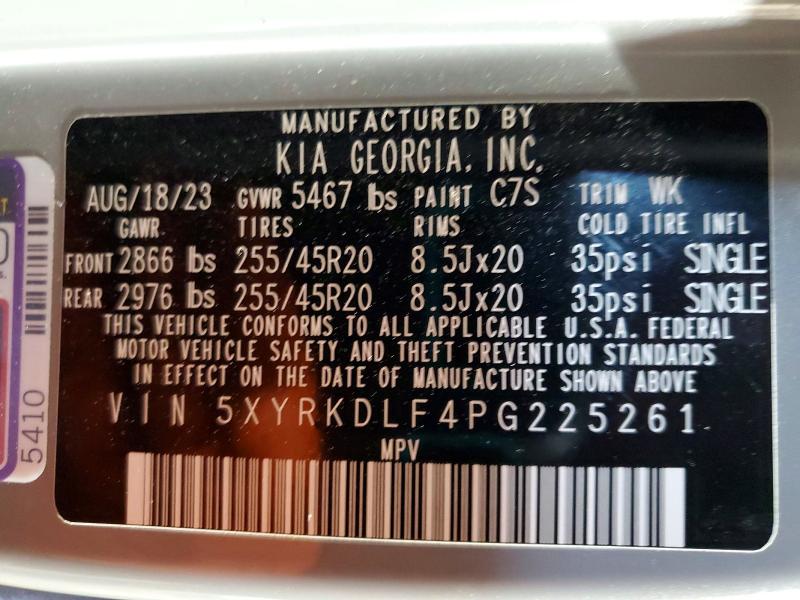 Продаж на аукціоні авто 2023 Kia Sorento, vin: 5XYRKDLF4PG225261, номер лоту: 60167506