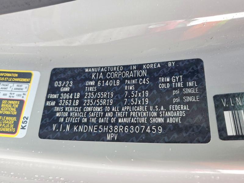 62810096 :رقم المزاد ، KNDNE5H38R6307459 vin ، 2024 Kia Carnival مزاد بيع