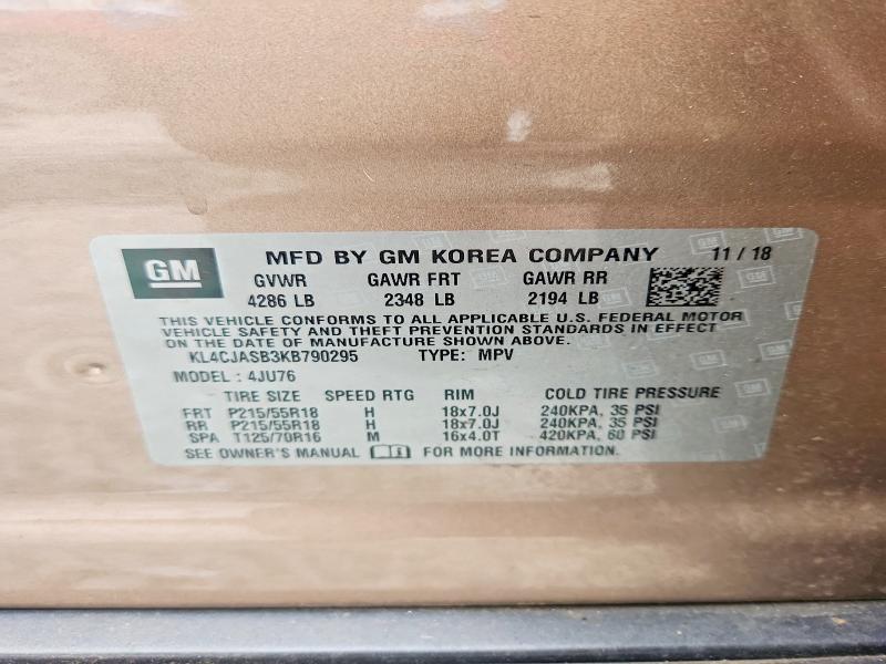 Aukcja sprzedaży 2019 Buick Encore, vin: KL4CJASB3KB790295, numer aukcji: 60764416