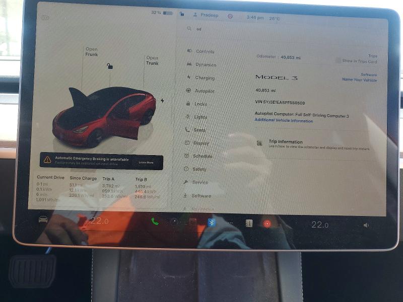 59720976 :رقم المزاد ، 5YJ3E1EA8PF556509 vin ، 2023 Tesla Model 3 مزاد بيع