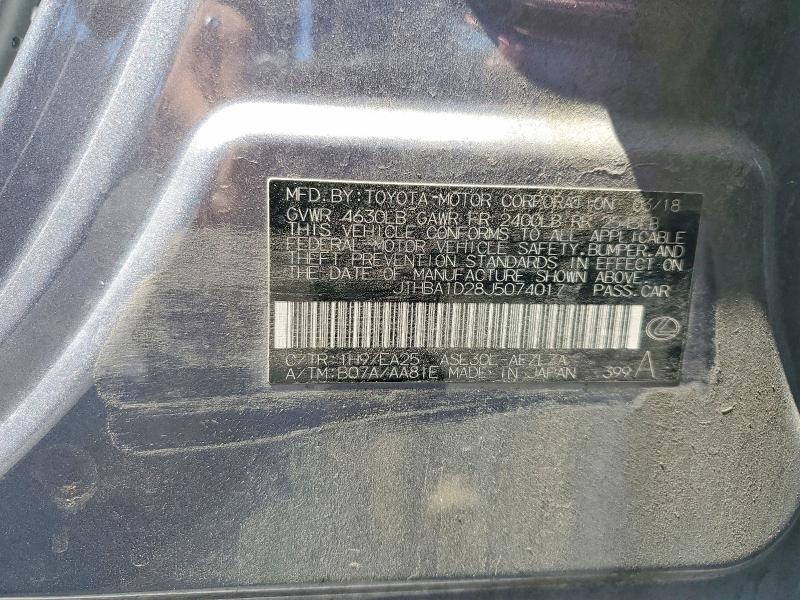 2018 Lexus Is მანქანა იყიდება აუქციონზე, vin: JTHBA1D28J5074017, აუქციონის ნომერი: 62585716