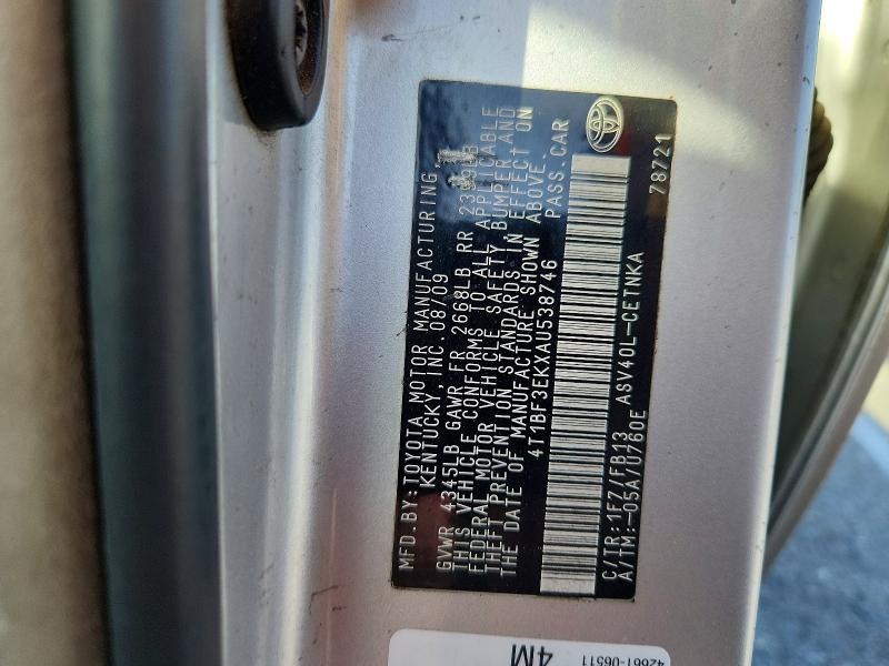 Продаж на аукціоні авто 2010 Toyota Camry, vin: 4T1BF3EKXAU538746, номер лоту: 60085916