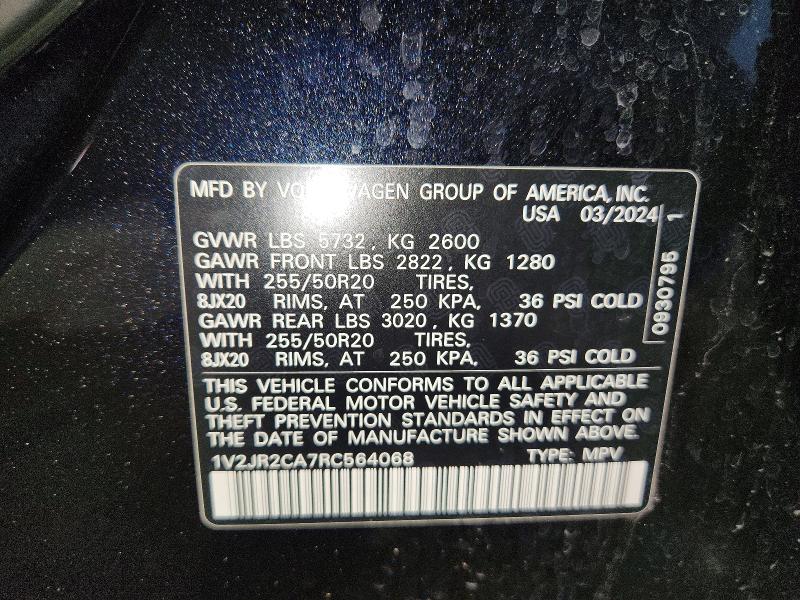 Aukcja sprzedaży 2024 Volkswagen Atlas, vin: 1V2JR2CA7RC564068, numer aukcji: 63464876