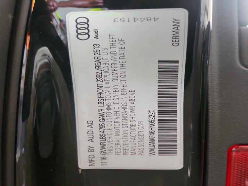 61531096 :رقم المزاد ، WAUANAF46HN052220 vin ، 2017 Audi A4 مزاد بيع