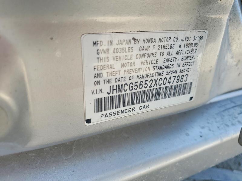 Aukcja sprzedaży 1999 Honda Accord, vin: JHMCG5652XC047983, numer aukcji: 59096596