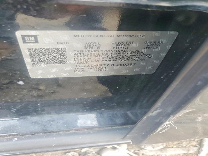 Продаж на аукціоні авто 2018 Chevrolet Malibu, vin: 1G1ZD5ST7JF250293, номер лоту: 62626266