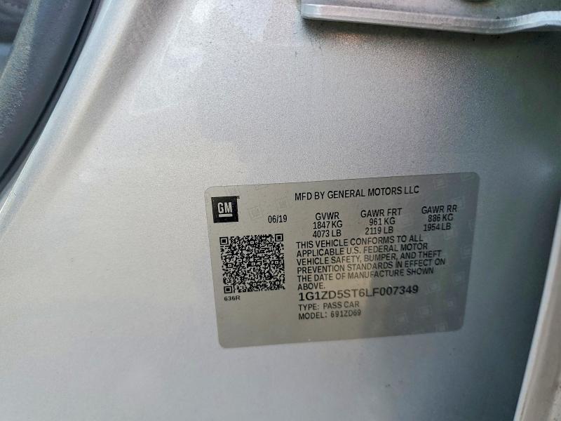 Продаж на аукціоні авто 2020 Chevrolet Malibu, vin: 1G1ZD5ST6LF007349, номер лоту: 62574526