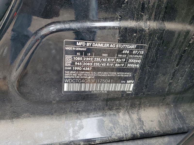 Продаж на аукціоні авто 2015 Mercedes-benz Gla, vin: WDCTG4GB3FJ175041, номер лоту: 60053436