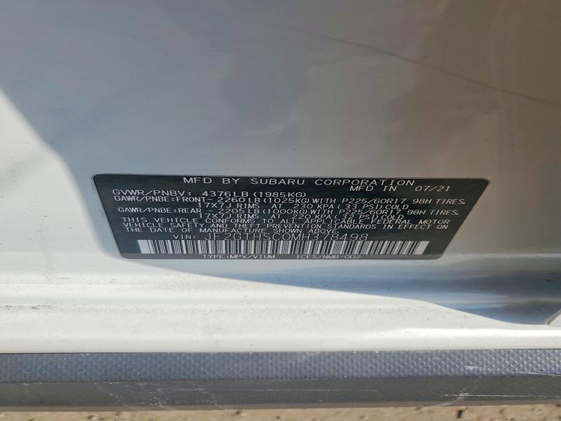 Aukcja sprzedaży 2021 Subaru Crosstrek, vin: JF2GTHSC0MH378498, numer aukcji: 59259566