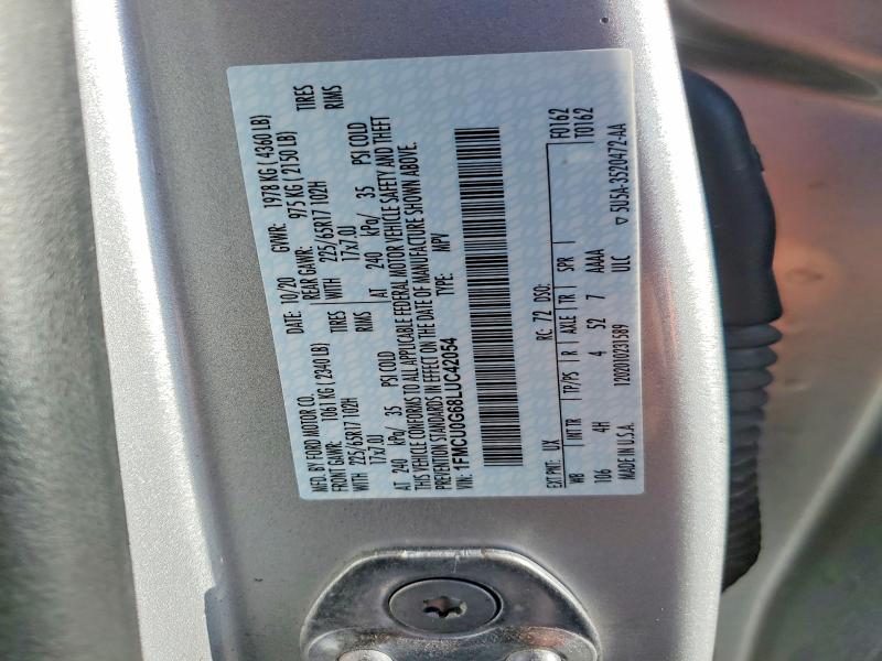 Aukcja sprzedaży 2020 Ford Escape, vin: 1FMCU0G68LUC42054, numer aukcji: 62466406