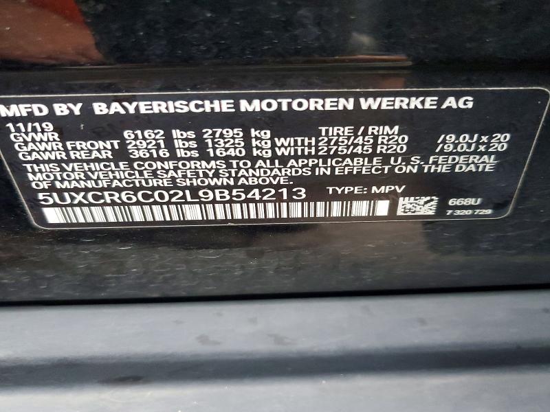 61785666 :رقم المزاد ، 5UXCR6C02L9B54213 vin ، 2020 Bmw X5 مزاد بيع