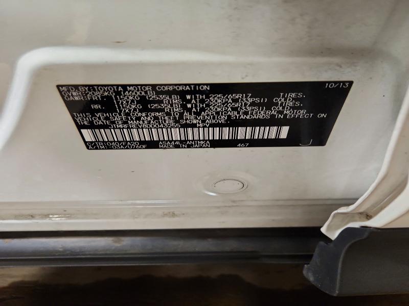Продаж на аукціоні авто 2013 Toyota Rav4, vin: JTMRFREV8DD043255, номер лоту: 62215126