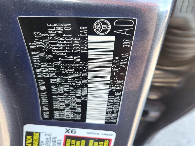 61893736 :رقم المزاد ، 2T1BURHE0EC004323 vin ، 2014 Toyota Corolla مزاد بيع