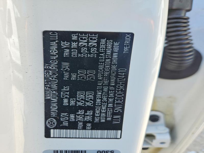 2024 Hyundai Santa Cruz მანქანა იყიდება აუქციონზე, vin: 5NTJEDDF5RH124410, აუქციონის ნომერი: 97685145
