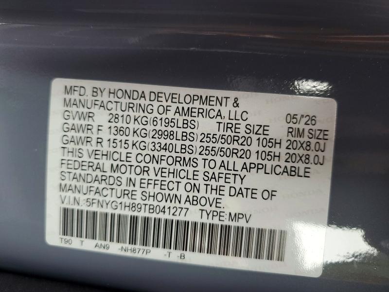 Продажа на аукционе авто 2026 Honda Pilot, vin: 5FNYG1H89TB041277, номер лота: 63216546