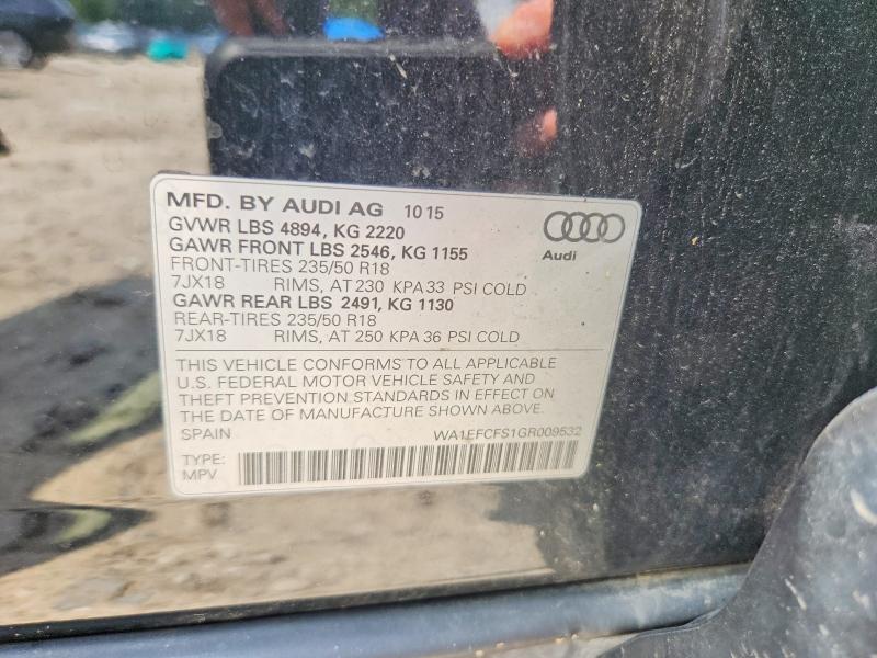 Aukcja sprzedaży 2016 Audi Q3, vin: WA1EFCFS1GR009532, numer aukcji: 53800726