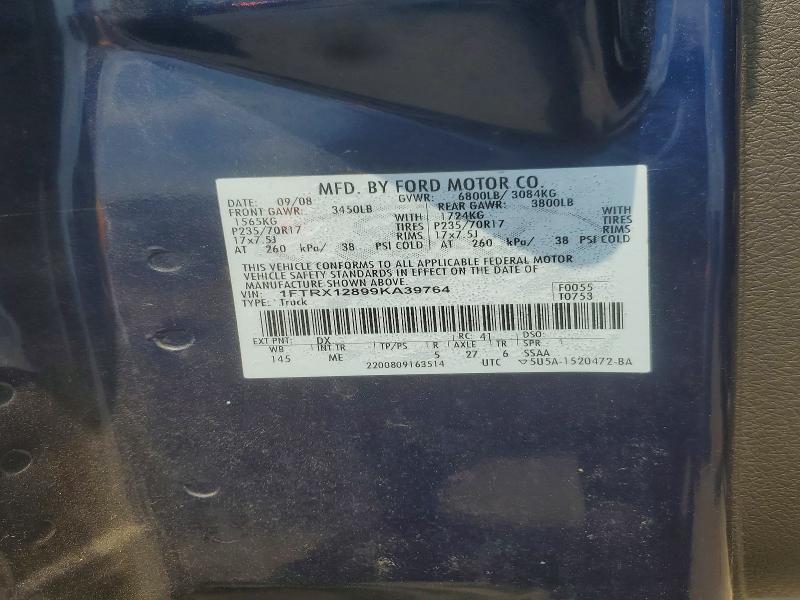 Aukcja sprzedaży 2009 Ford F150, vin: 1FTRX12899KA39764, numer aukcji: 63238396