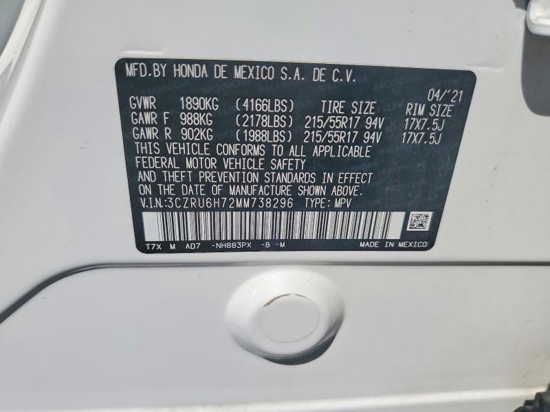 Aukcja sprzedaży 2021 Honda Hr-v, vin: 3CZRU6H72MM738296, numer aukcji: 60829266