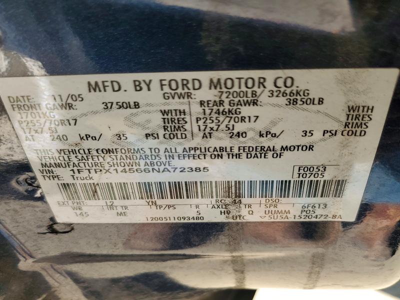 Продажа на аукционе авто 2006 Ford F150, vin: 1FTPX14566NA72385, номер лота: 60447116
