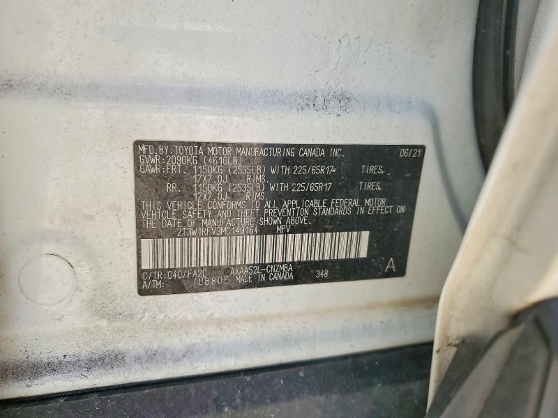 Aukcja sprzedaży 2021 Toyota Rav4, vin: 2T3W1RFV3MC149164, numer aukcji: 60092736
