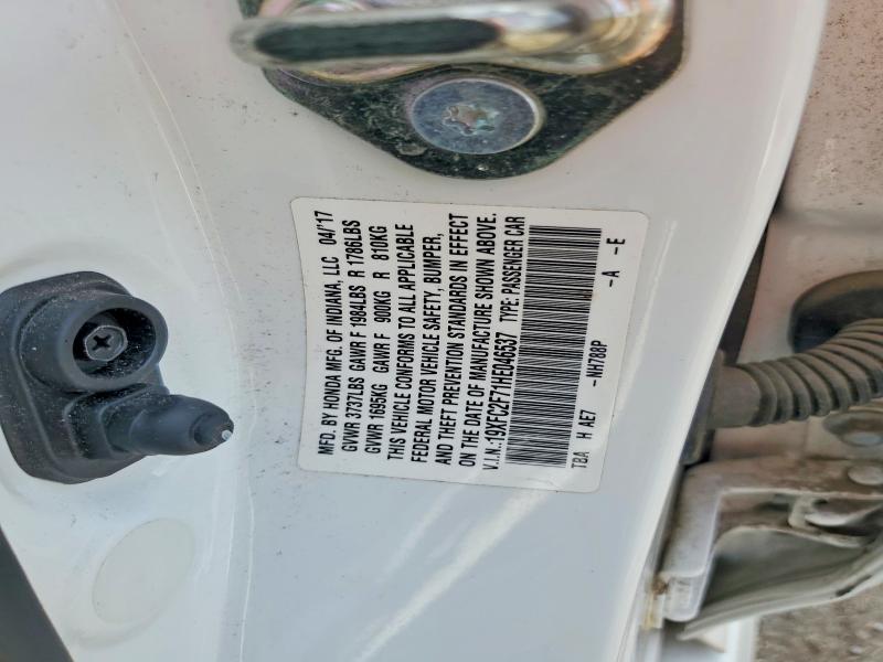 Aukcja sprzedaży 2017 Honda Civic, vin: 19XFC2F71HE046537, numer aukcji: 59860996