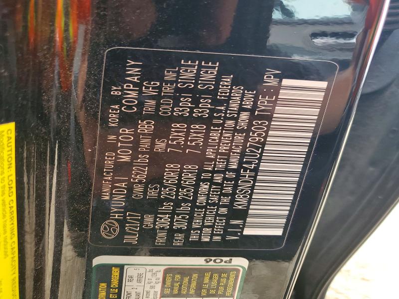 61771916 :رقم المزاد ، KM8SNDHF4JU279503 vin ، 2018 Hyundai Santa Fe مزاد بيع