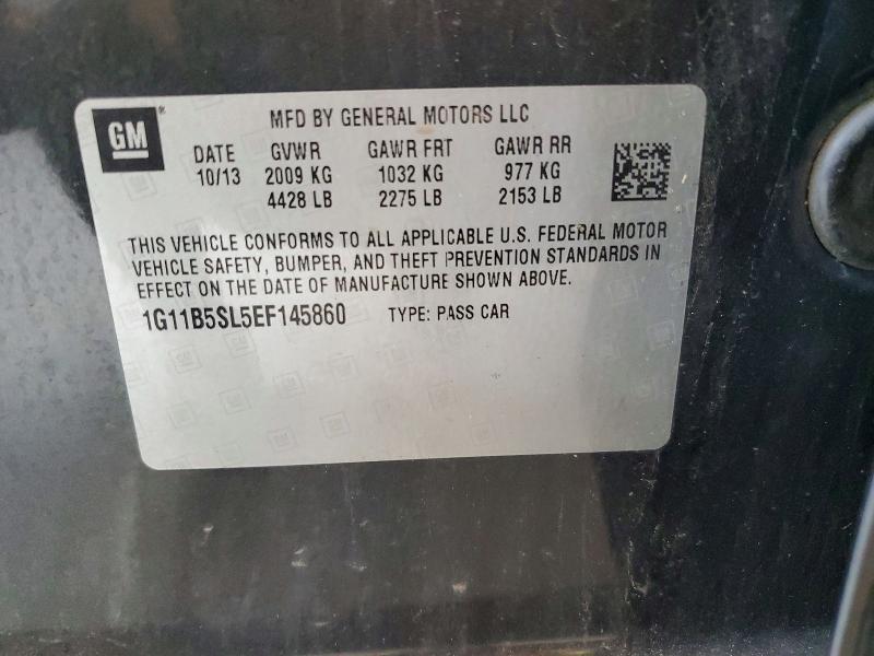 60967336 :رقم المزاد ، 1G11B5SL5EF145860 vin ، 2014 Chevrolet Malibu مزاد بيع