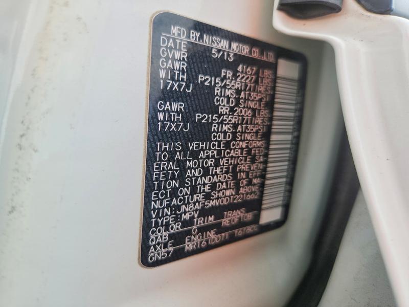 62842956 :رقم المزاد ، JN8AF5MV0DT221662 vin ، 2013 Nissan Juke مزاد بيع