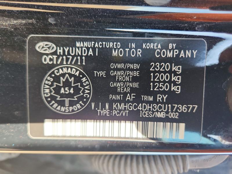 Продаж на аукціоні авто 2012 Hyundai Genesis, vin: KMHGC4DH3CU173677, номер лоту: 60614116