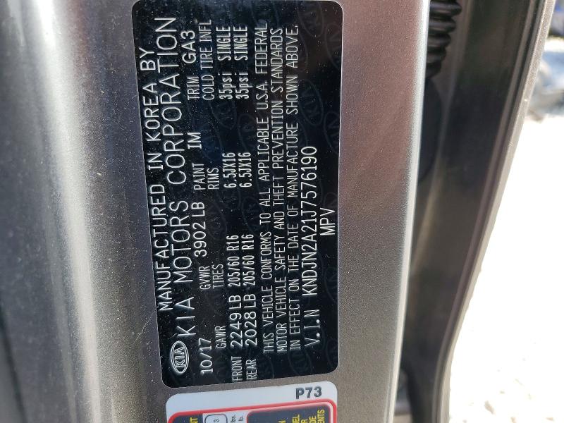 Aukcja sprzedaży 2018 Kia Soul, vin: KNDJN2A21J7576190, numer aukcji: 61416736