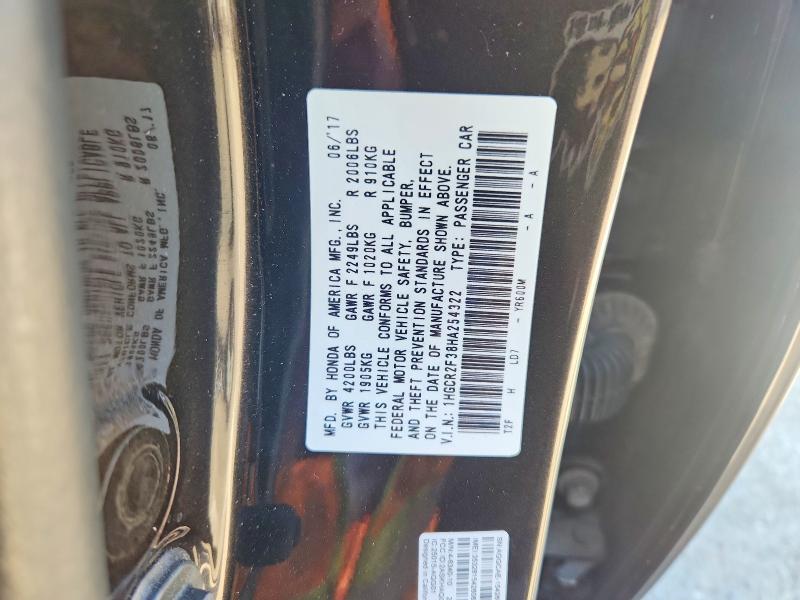 Продаж на аукціоні авто 2017 Honda Accord, vin: 1HGCR2F38HA254322, номер лоту: 61608956