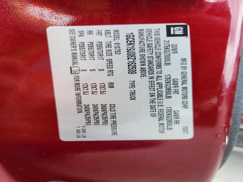 Aukcja sprzedaży 2008 Chevrolet Silverado, vin: 1GCEK19J08Z162509, numer aukcji: 61413966