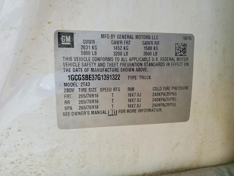 Продаж на аукціоні авто 2016 Chevrolet Colorado, vin: 1GCGSBE37G1391322, номер лоту: 61544136