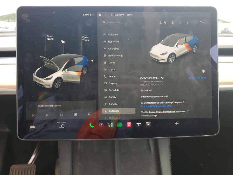 Aukcja sprzedaży 2021 Tesla Model Y, vin: 5YJYGDEE4MF262122, numer aukcji: 59667156