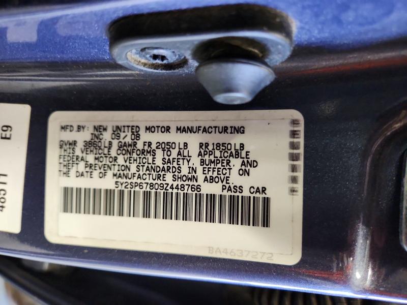 Aukcja sprzedaży 2009 Pontiac Vibe, vin: 5Y2SP67809Z448766, numer aukcji: 61687136